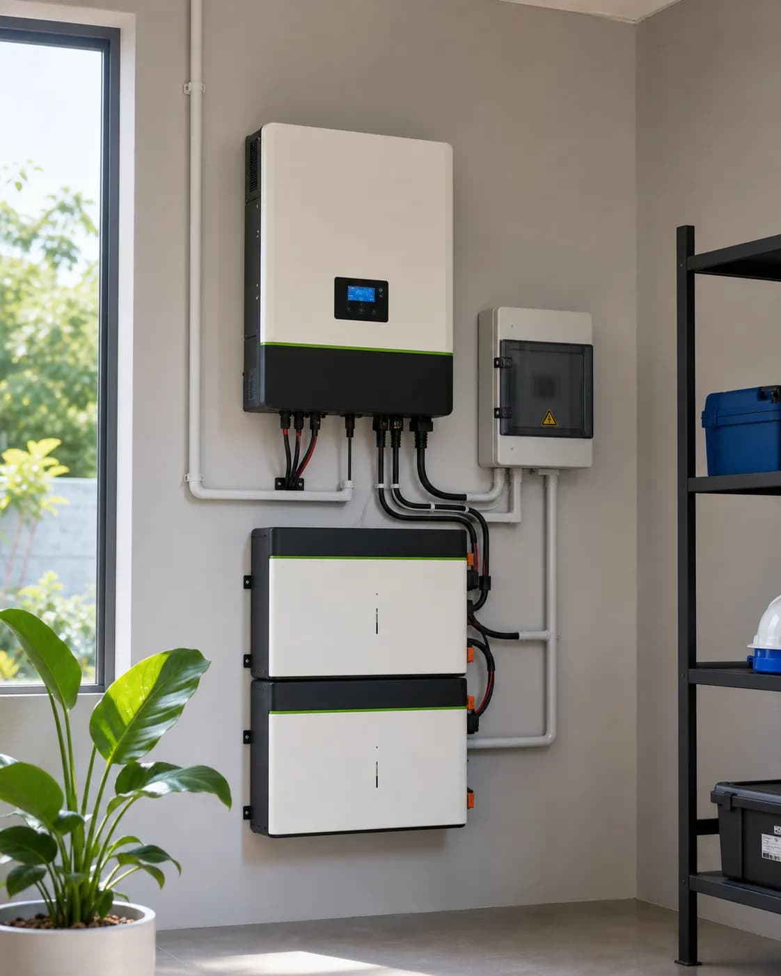 Hybrid inverter and battery backup system
