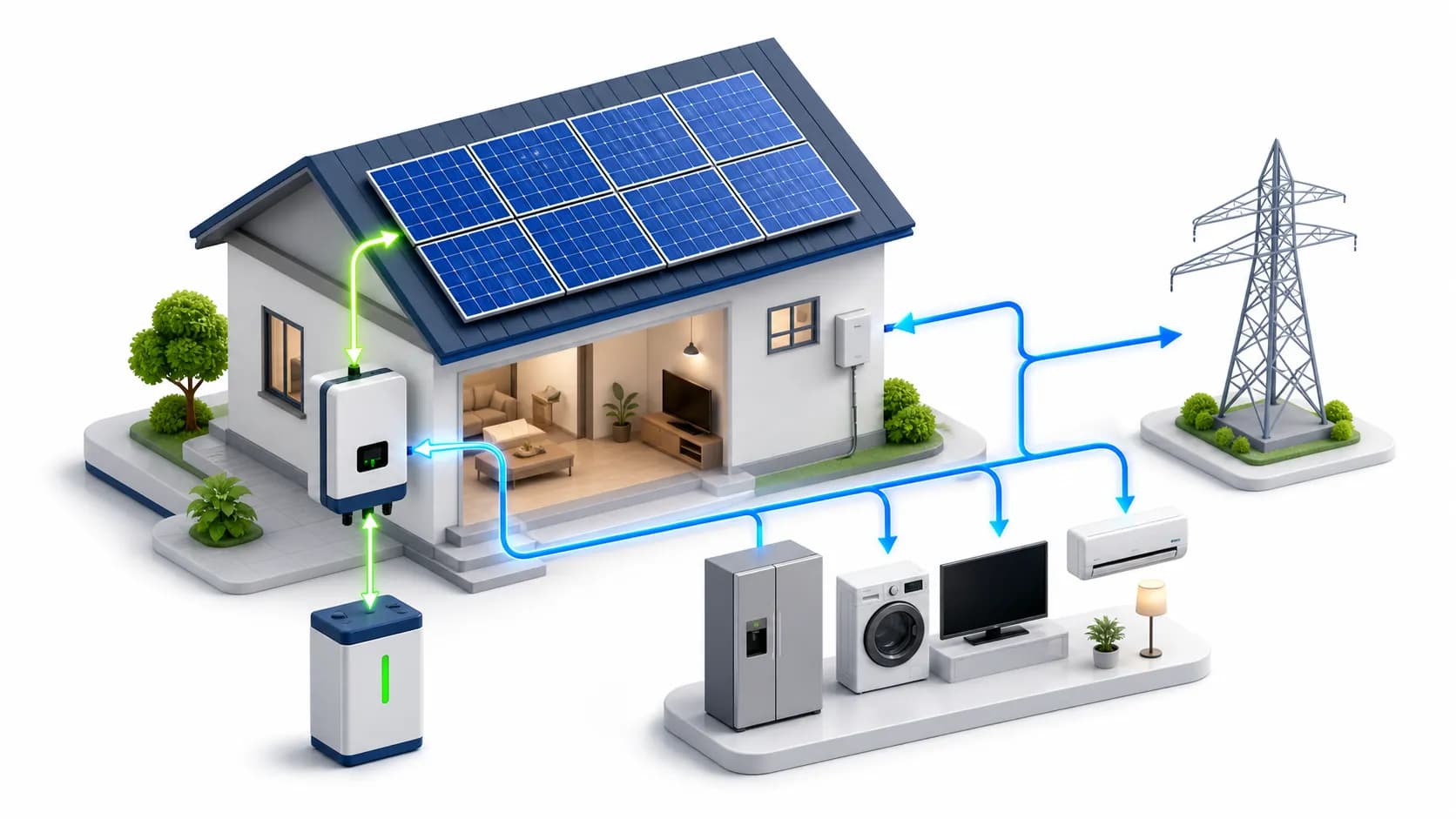 Solar energy system flow illustration