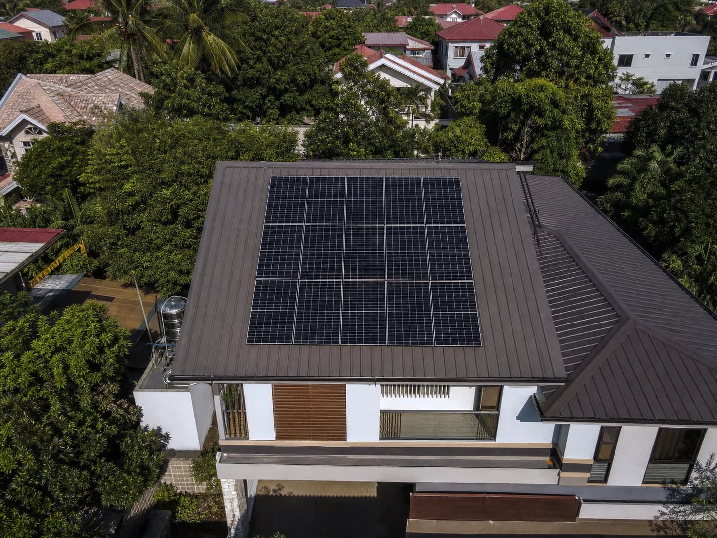 Completed rooftop solar installation